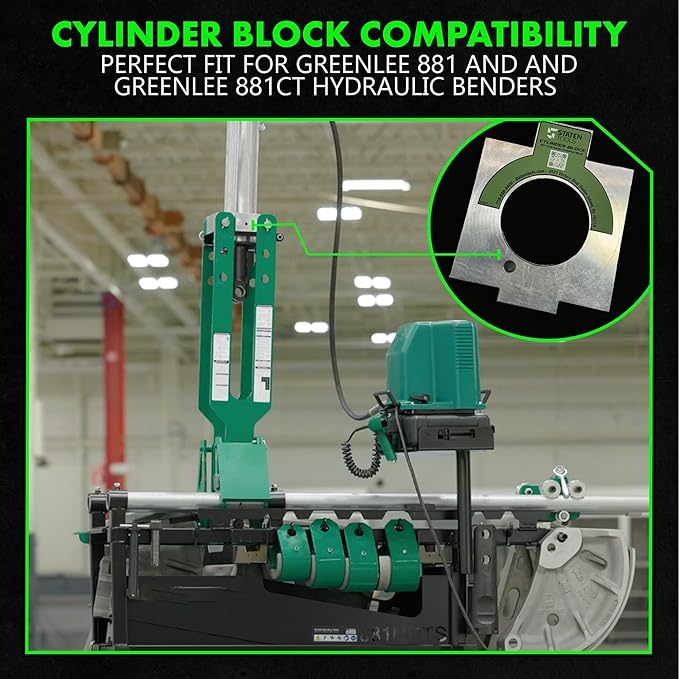 Staten Tools 27417 Cylinder Block for Greenlee 881 & 881CT Hydraulic Benders ??OEM Replacement, High-Strength Steel, Hydraulic Pressure Control