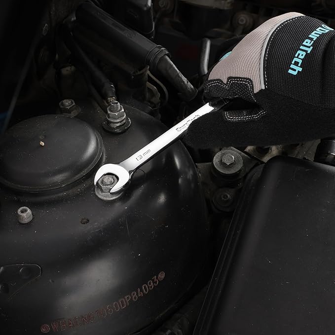DURATECH 13mm Ratcheting Combination Wrench, Metric, 72-Tooth, 13-Point, CR-V Constructed with Mirror Polish
