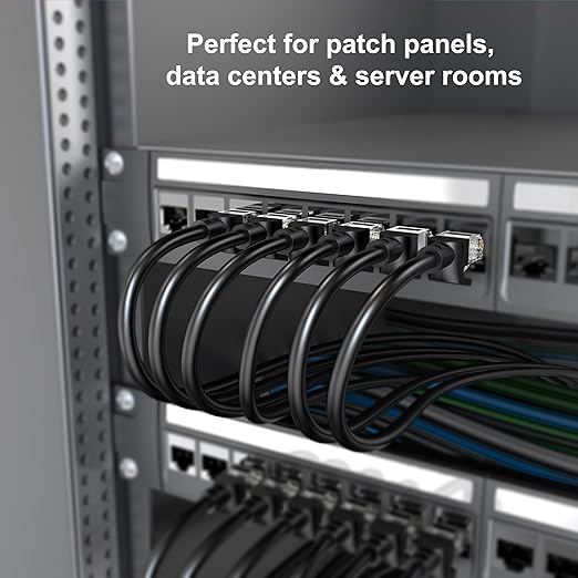 Jadaol Cat6 Ethernet Patch Cables 3ft 5-Pack, 10Gbps 24AWG Pure Copper RJ45 Cat6a Patch Cable, Support Cat8/7 Network, Outdoor&Indoor Rated for Patch Panel to Switch, Server, Router, Modem, PC - Black