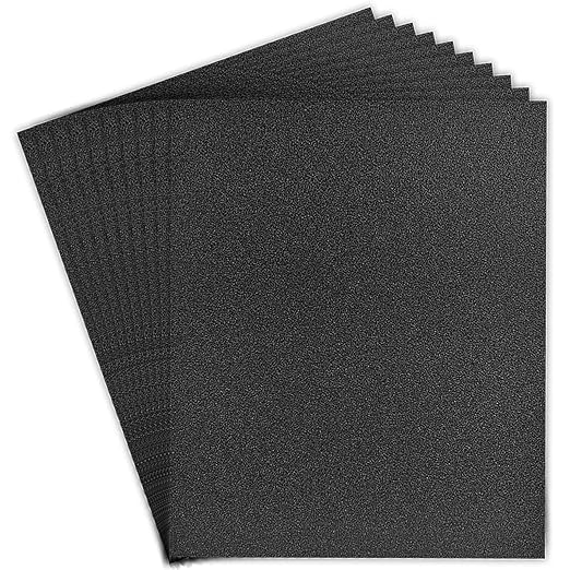 80 Grit Sand Paper, 9 x 11 Inch, 10 Pcs Wet Dry Sandpaper Sheets, Silicon Carbide for Wood, Metal, Automotive Sanding and Polishing, Waterproof and Durable