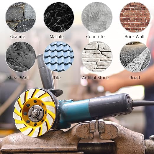 4.7 Inch Concrete Turbo Diamond Grinding Cup Wheel 12 Segs Heavy Duty Angle Grinder Wheels for Angle Grinder