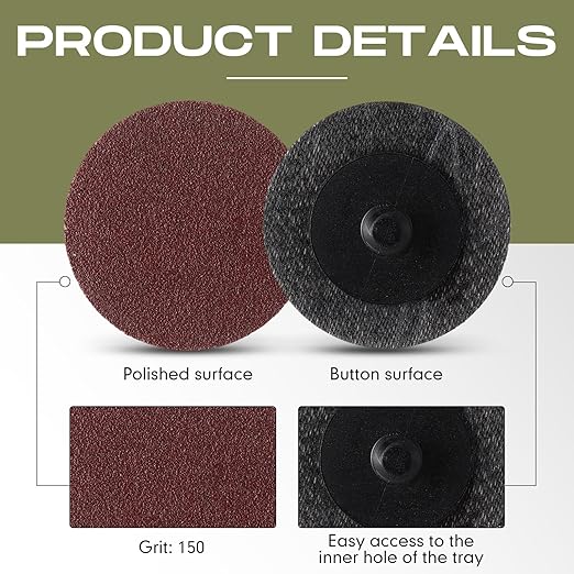 Newwiee 150 Pieces 2 Inch Sanding Discs 150 Grit Roll Lock Discs Die Grinder Sanding Disc for Surface Prep Strip Grind Polish Finish Burr Rust Paint Removal Red