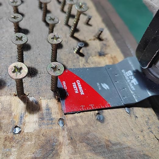 S&F STEAD & FAST Oscillating Tool Blade Carbide, Multitool Blades Industrial-Strength, Universal Fit for Quick Release, Oscillating Saw Blades for Hard Metal, Nails, Screws, Bolts, 4-Pack