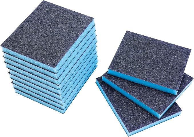 12 Pack 280 Grit Sanding Sponge, Wet Dry Sanding Block Sandpaper Sponge, Washable & Reusable Sanding Pads Soft Foam Sand Block for Metal Wood Drywall Furniture Polishing