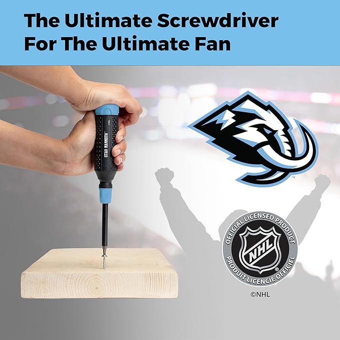 MEGAPRO짰 NHL짰 Team Edition Multi-bit Screwdriver | Officially Licensed NHL짰 Gear | Durable, Ergonomic, Pro-Grade Screwdriver (Utah Mammoth??