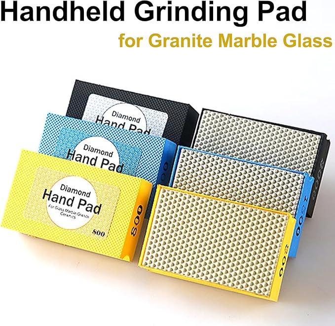 800 Grit Diamond Polishing Sanding Block for Granite Marble Glass - Handheld Grinding Pad