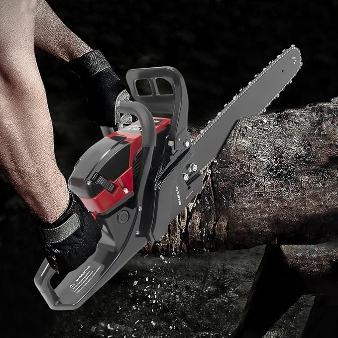 58CC 20 Inch Gas Chainsaw, 3.2HP 2 Stroke Top Handle Gasoline Powered Chain Saw with Guide Bar for Tree Wood Cutting, Portable Gas Chain Saws for Garden Pruning, Forest Logging