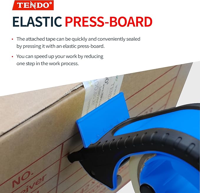 Heavy Duty Shipping Tape Dispenser: TENDO째 Premium Line ??Reusable, Replaceable, Eco-Friendly 2?쇺?Master Piece Dispenser for Pros with Patented 10째 Sloped Chromium Blades - P-2200 (4th Gen.)_SkyBlue