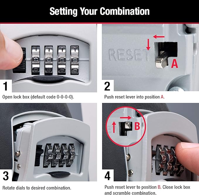 Master Lock Key Lock Box with Code, Outdoor Lock Box for Realtors, Property Managers and Landlords, Ideal for Short-Term Rentals, Key Safe Holds 5 Keys, 2 Pack, 5400EC2