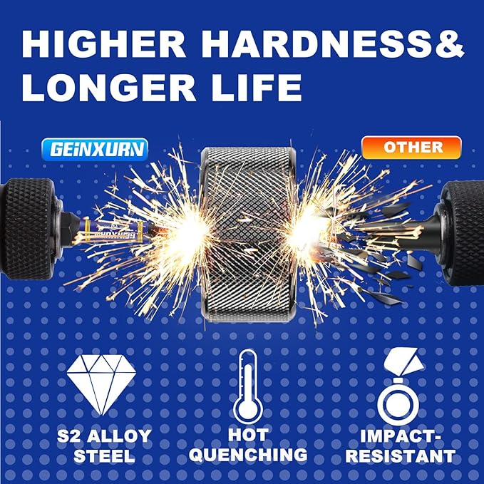 22 Pieces Multi Hex Head Impact Tough Magnetic Allen Wrench Drill Bits Set, 1 In./2 In. Mixed Hex Head (Metric&SAE) S2 Steel Power Bits Set with Bit Extension Holder