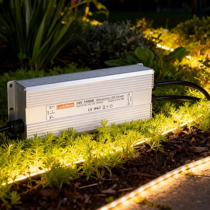 LED Driver 24V1400W Waterproof Power Supply AC 90-130V to DC 24V58A Low-Voltage Transformer IP67 Switching Power Supply Suitable for high-Power LED Lighting and Any 24V DC Equipment