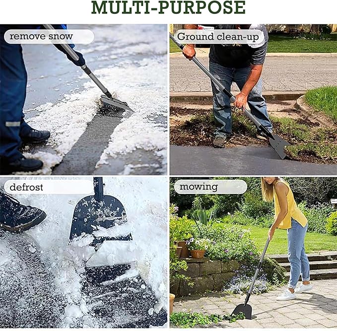 Flat Shovel, Ice Scraper, Snow Shovel, Ice Shovel, 54" Snow Ice Chopper for Walkway, Ice Removal Tool for Road Garden Scraper Garden Cleaning Scraper, Outdoor Weed Remove Tool for Lawn Edging