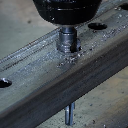 KSEIBI #4 HSS Step Drill Bit Set 3/16-7/8" with 3/8 Shank - Black Oxide Finish for Metal, Wood, Plastic Drilling - Durable, Precision Multi-Sized Bits with 3-Flat Shank 575050