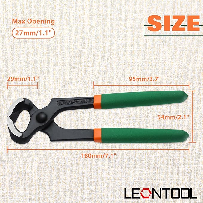 End Cutting Pliers 7 Inches PVC Handle Nail Puller Pincer for Women Wire Cutting, Shoe Heel Repair