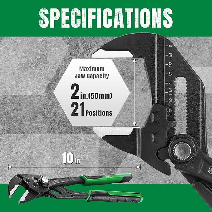 SK 10-Inch Pliers Wrench, Premium CR-V Construction, Smooth Parallel Jaws with Comfortable Grips