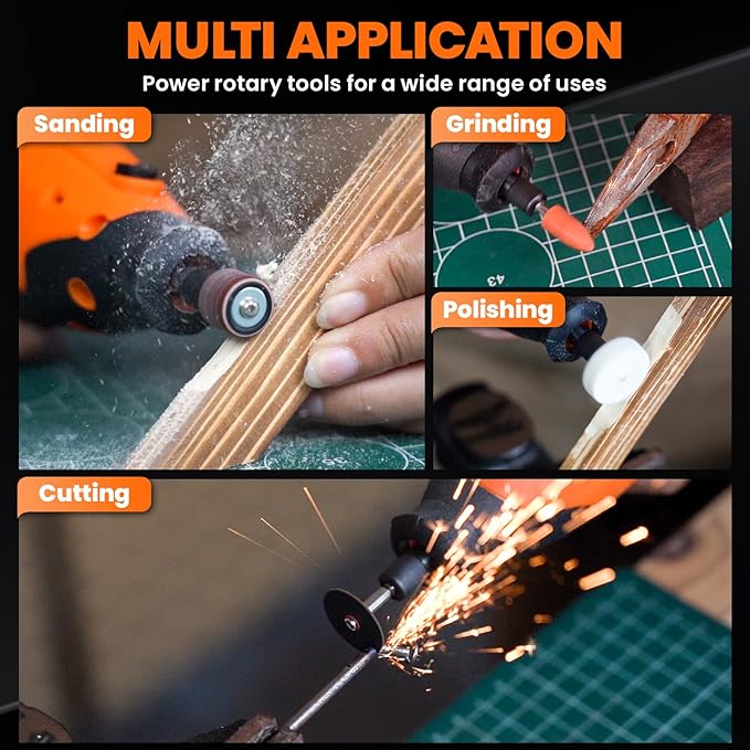 HARDELL Cordless Rotary Tool 12V, 6 Speed Power Rotary Tool with Display Screen, 80pcs Accessories, 2000mAh Fast-Charging Battery Rotary Tool Kit for Sanding,Carving,Polishing,Drilling,Cutting
