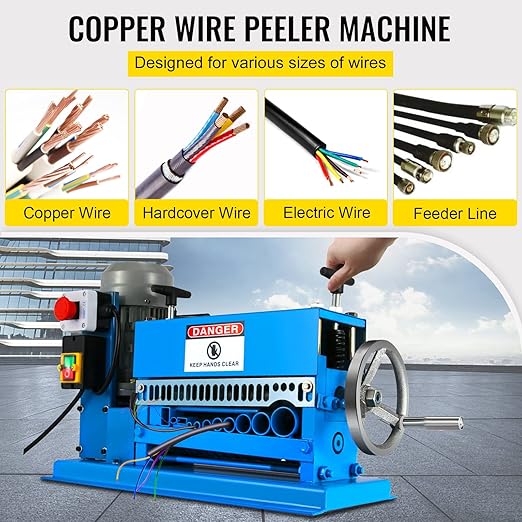 Happybuy Wire Stripping Machine DA 0.06 inch -1.5 inch,Wire Stripper Machine 11 Channels 10 Blades, Automatic Wire Stripping Tool with Manual Hand Cranked Industrial for Recycling Copper Wire