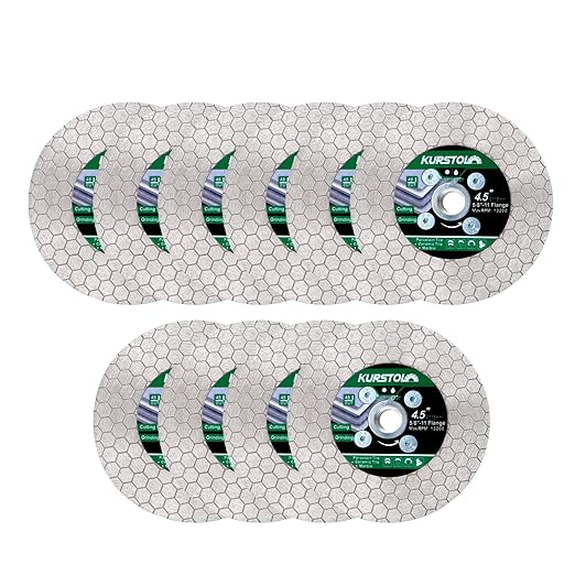 Tile Diamond Saw Blade - 10pcs 4.5"/115mm Dual-Purpose Diamond Cutting Disc,Angel Grinder Blade Arbor 5/8"-11 Thread for Cutting and Grinding Ceramic Tiles,Porcelain,Granite,Marble
