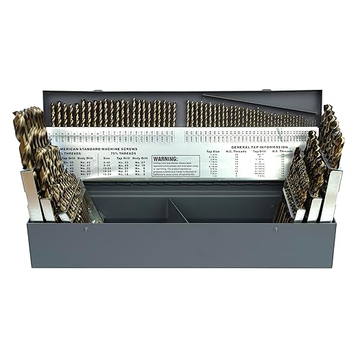 115-Piece Cobalt Drill Bit Set – Drill Bits for Metal, M35 Cobalt Metal Drill Bit Set, Split Point Cobalt Drill Bits, Heavy-Duty Drill Bits for Steel, Hard Metal, Cast Iron (Cobalt 115pcs)
