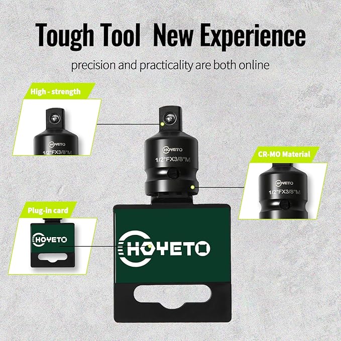 1/2" to 3/8" Male Drive Impact Socket Adapter | Chrome Molybdenum Alloy (Cr-Mo) Steel | Driver Conversions for Impact Wrench & Heavy-Duty Applications