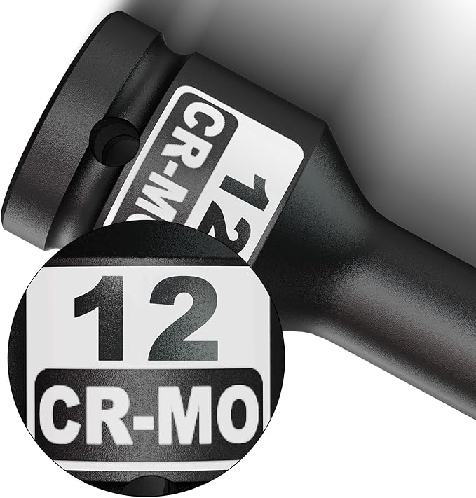 1/2" Drive 12 mm Hex Impact Bit Socket, H12 Allen Bit Socket, Metric, Cr-Mo Steel, Automotive Repair Industrial Maintenance and DIY Enthusiasts Alike