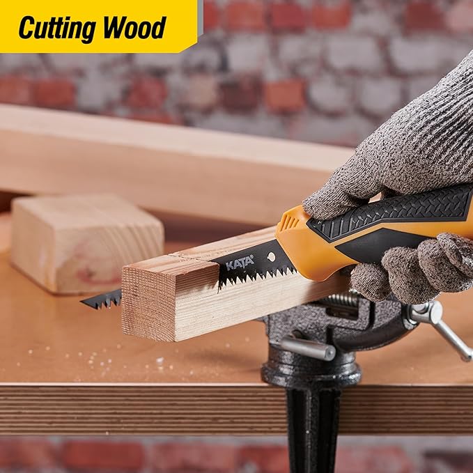 KATA Drywall Saw Handsaw, 6-inch Sharp 8-TPI Blade Pumpkin Carving Tools, Keyhole Job Saw with Ergonomic Handle,Triple Ground Teeth Cutting for Sheetrock, Plywood, Cardboard, Wood, Plastic