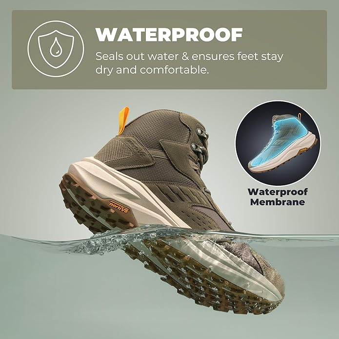 NORTIV 8 Men's Wide Toe Box Hiking Boots Low Drop Waterproof Outdoor Trekking Camping Winter Snow Shoes Katahdin