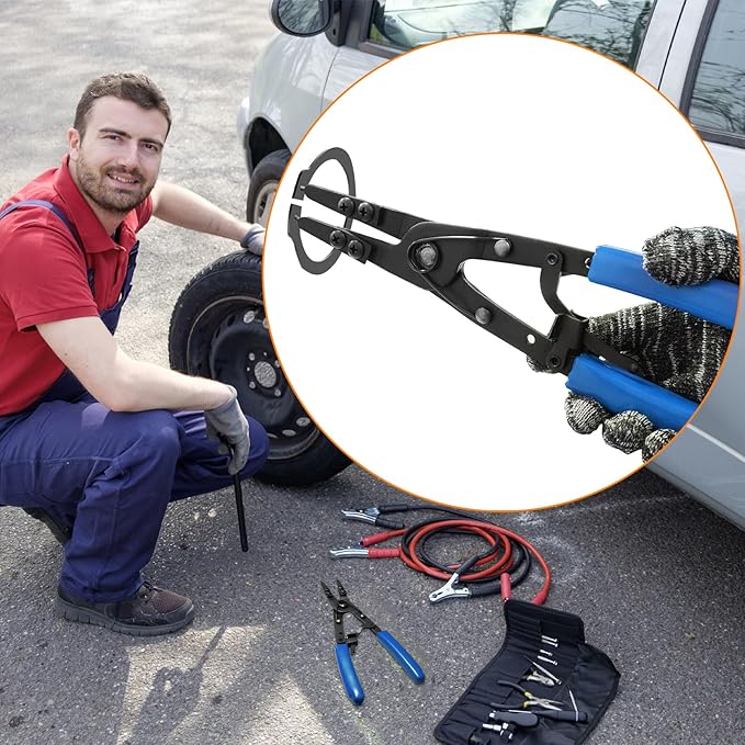 Snap Ring Pliers 38700 Internal External Heavy Duty Circlip Plier Compatible with Ford SD Ford Super Duty Pickups 2007 and Newer, 10in Blue Automotive Tool Kit for Installation and Removal