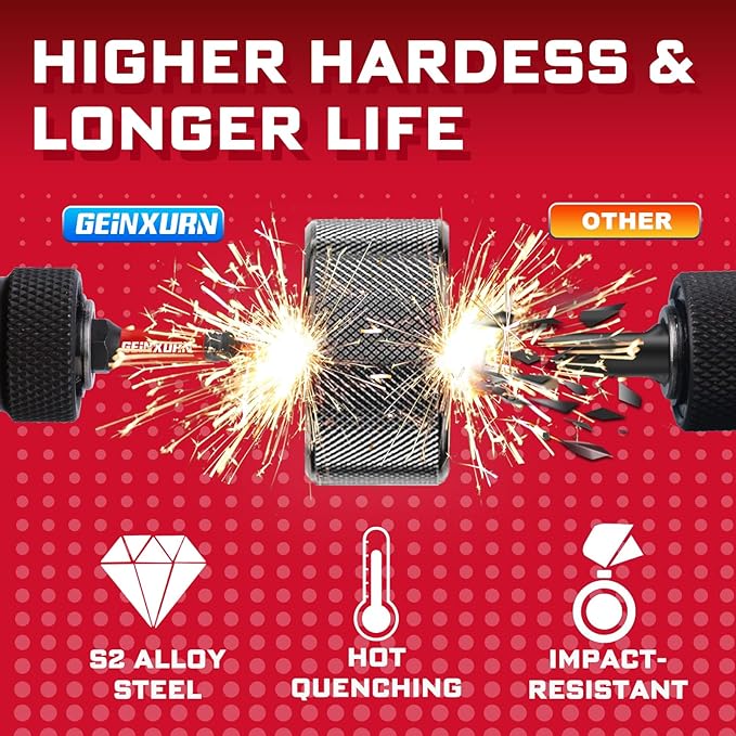 51Pack PH2 2 Inches Impact Tough Anti-Slip Screwdriver Bits, #2 Phillips 1/4 Inch Hex Shank Magnetic Tips Cross Screwdriver Bits Set with 1Pcs Impact Bit Holder,Bulk