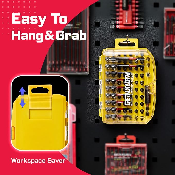 83Pieces Impact Screwdriver Bits Set, Magnetic S2 Steel Torx/Security Torx Insert Power Bits Tips Set with Impact Bit Holder and 1/4?쒾ocket Adapter (Yellow Storage Box Case)