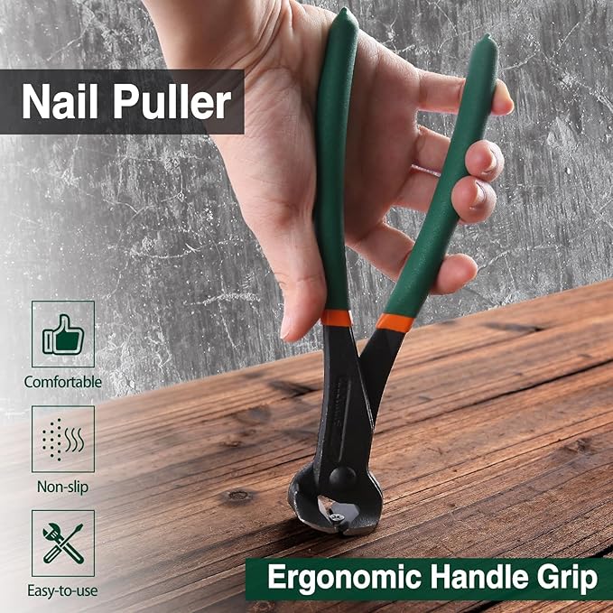 SPEEDWOX 8-Inch End Cutting Pliers Nail Puller End Cutting Nippers Nail Remover Tools Staple Puller Nippers Tool Nail Puller Tool For Carpenter Wire Cutting End Snips For Pulling Nails Cutting Wires