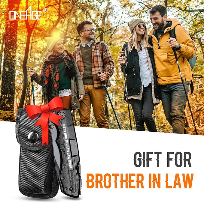 Brother in Law Gifts, Multitool Knife, Gifts for Brother in law, Christmas Practical Gift, Brother?셲 Birthday Presents, Brother-in-law Gift for Camping, Hiking, Fishing, 20 in 1 Multitool