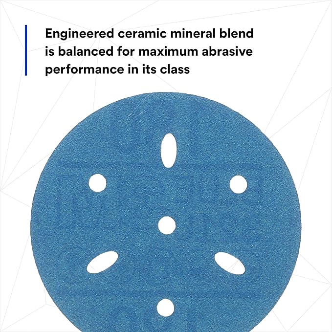 3m 3M-36146 Hookit Blue Abrasive Disc Multi-hole, 3, 180 Grade