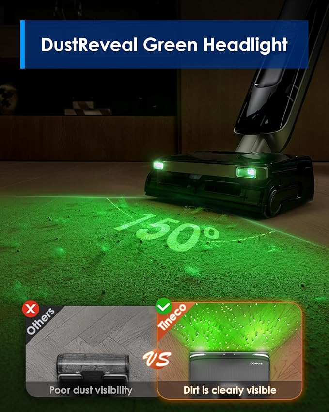 Tineco Floor ONE S9 Master Wet Dry Vacuum Cleaner, ThermoBlast Tech & Hot Water Vacuum Mop, 23kPa Suction, 65 Min Runtime, 185째F Flashdry, 3.9inch Ultra-Slim Stretch Mop