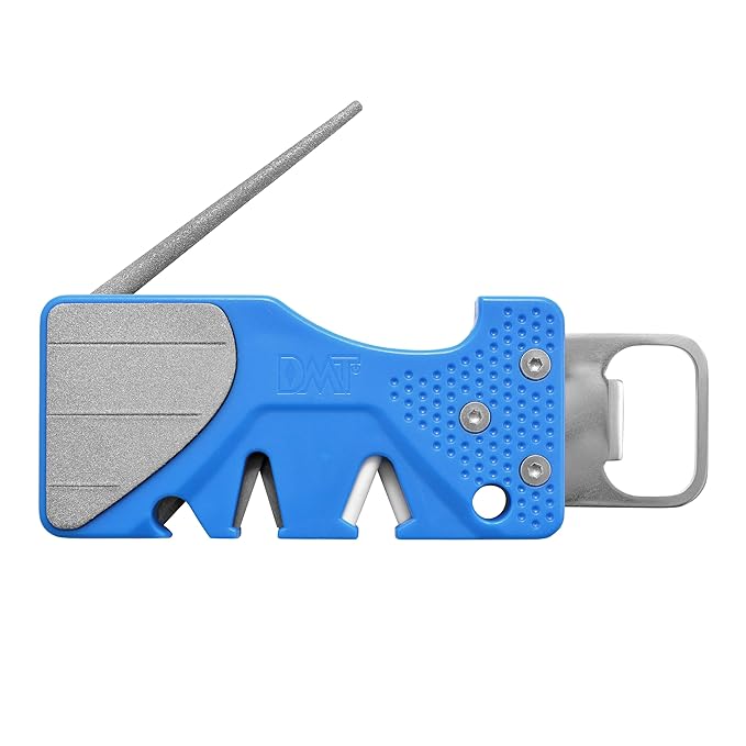 DMT Pocket Sharp Multitool Pocket Knife Sharpener with Diamond Sharpening Stone, Serrated Knife Sharpening Rod, Coarse & Fine V-Notches & Bottle Opener and Hook Sharpener, 3.88"L x 1.38"W x 0.38"H