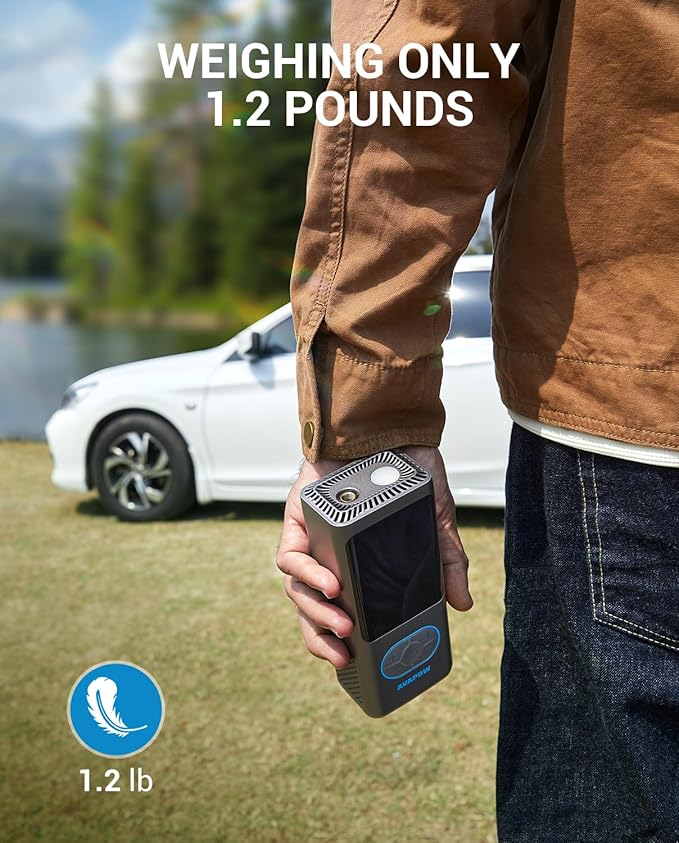 AVAPOW Tire Inflator Portable Air Compressor, 150 PSI Cordless Car Tire Air Pump with Pressure Gauge, 3.7??LCD Screen, Auto-Shuts Off Tire Pump for Car, Motorcycle, Bike, Balls