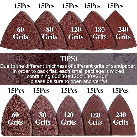 156Pcs Oscillating Tool Sanding Pad Kit, 3Pcs Multitool Sanding Pads and 3Pcs Finger Sanding Pad, 150Pcs Sandpaper, for Wood/Plaster Polish Sanding, & Other Surfaces, Compatible with Multiple Tools