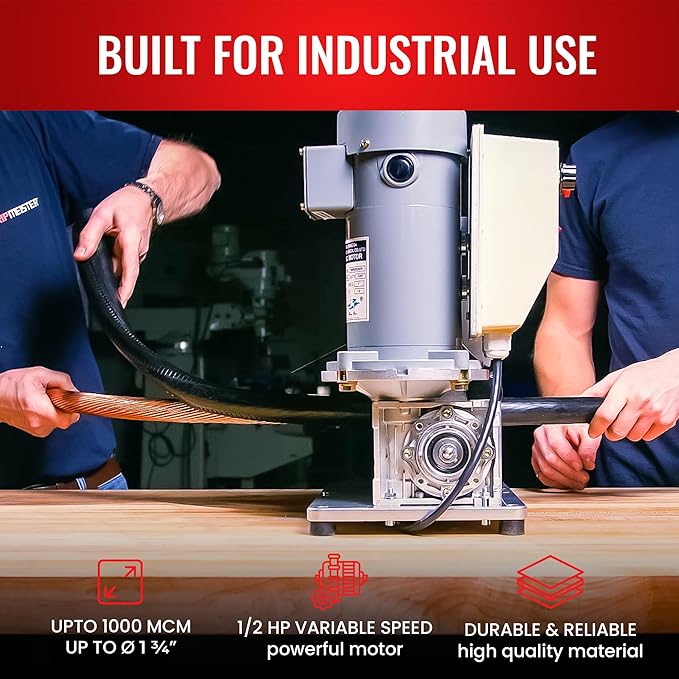Automatic Wire Stripping Machine ??StripMeister E1000 Electric Heavy?멏uty Wire Stripper for Copper & Aluminum Cables up to 1??/4?? Industrial?멒rade, Jam?멑ree Design