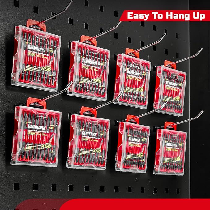10Pcs Impact Double End Screwdriver Bit Set, 2.56 in. Mixed Reversible Power Driver Bits, Magnetic S2 Steel Two Sides PH2/T20/T25 Screwdriver Bit Tips Set with Storage M-Box