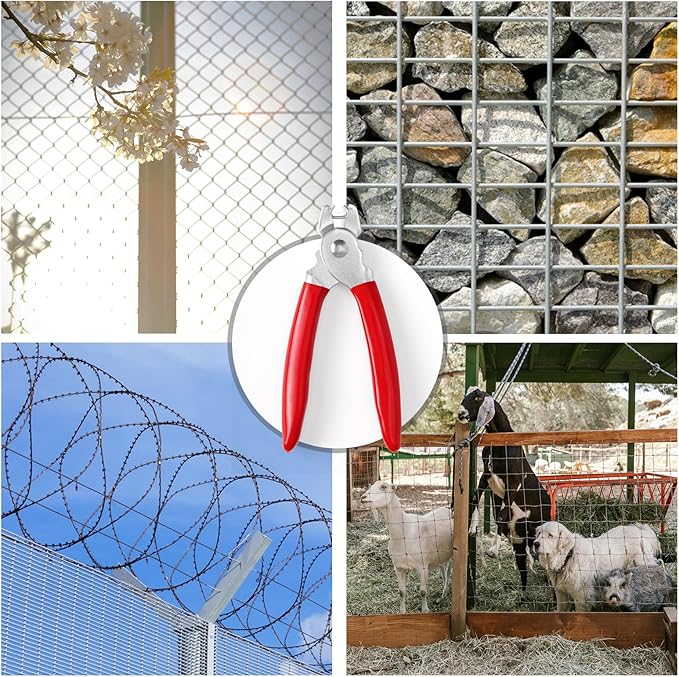 Hog Ring Pliers,Professional upholstery Hog Rings Pliers Kit,Auto Upholstery Installation Tool for Fence,animal pet cages,railings,wires,Ropes,sausage and Meat Casings(Straight Hog Ring Plier)