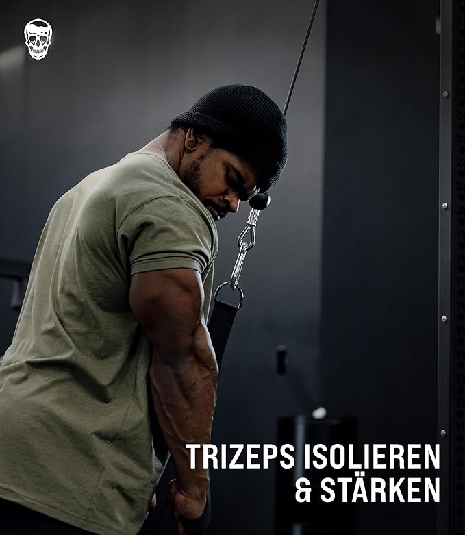 Gymreapers Tricep Rope Cable Attachment - Multi-Workout Tricep Pull Down Cable Attachment - Perfect Gym Cable attachments (3 Lengths Built in One)