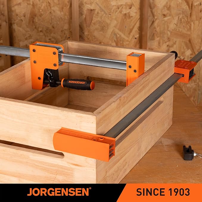 Jorgensen 2-pack 30??Bar Clamp Set, 90째 Parallel Clamp Cabinet Master, Steel Jaw Bar Clamp for Woodworking, 1500 lbs load Limited