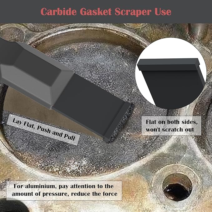 Carbide Scraper, Super Carbide Gasket Scraper for Metal and Automotive, 1-1/4 Inch Carbide Scraper Set (Grey 1-Piece)