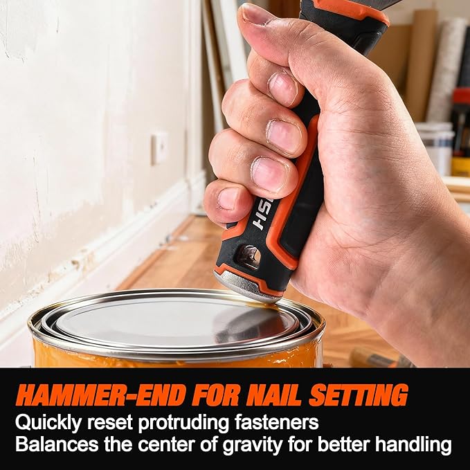 VANQUISH 4 Inch Stainless Steel Putty Knife Scraper with Soft Grip Handle and Metal Hammer End (3564)