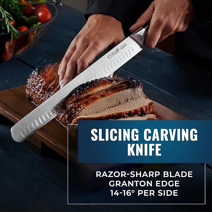 Cutluxe Butcher Knife Set ??BBQ Brisket, Breaking, Boning & Fillet knives - Carving Knife Set for Meat Cutting, Ultra Sharp German Steel, Full Tang, Ergonomic Handles ??Artisan Series