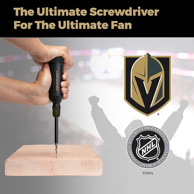 MEGAPRO짰 NHL짰 Team Edition Multi-bit Screwdriver | Officially Licensed NHL짰 Gear | Durable, Ergonomic, Pro-Grade Screwdriver (Vegas Golden Knights짰)