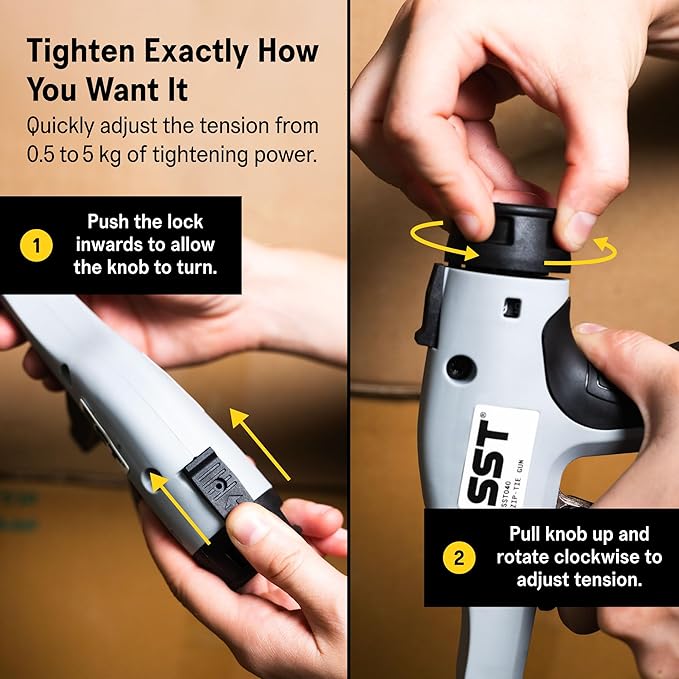 SST - Zip Tie Gun - Maneuver Through Tight & Awkward Spots With Precision - Compatible With All Standard Zip Tie Sizes - Exact Level of Tension - Securely Tighten & Trim Cleanly - Designed in the USA