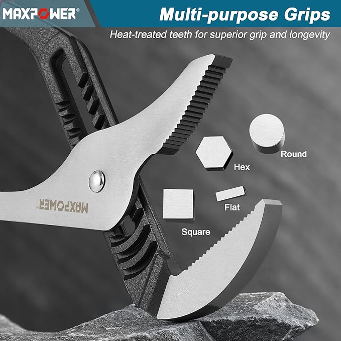 MAXPOWER 20 inch Groove Joint Pliers, 5.5 inch Max Opening, Straight Jaw Locks Pliers