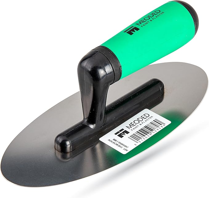Stainless Steel Plaster Trowel, (9x4inch) Venetian Plaster Trowel, Plaster Tool, Oval Flexible 240x100mm, Meoded Paint & Plaster