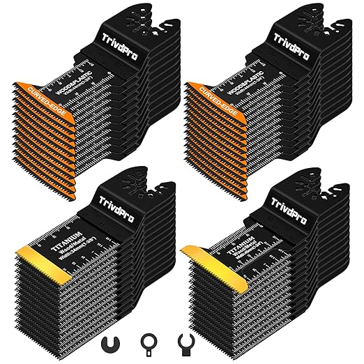 Multitool Blades Multi-Tool Blades Kits - TrivdPro 48pcs Oscillating Tool Blade Oscillating Saw Blades for Metal Wood Plastic Fits Dewalt Milwaukee Ryobi Fein Bosch